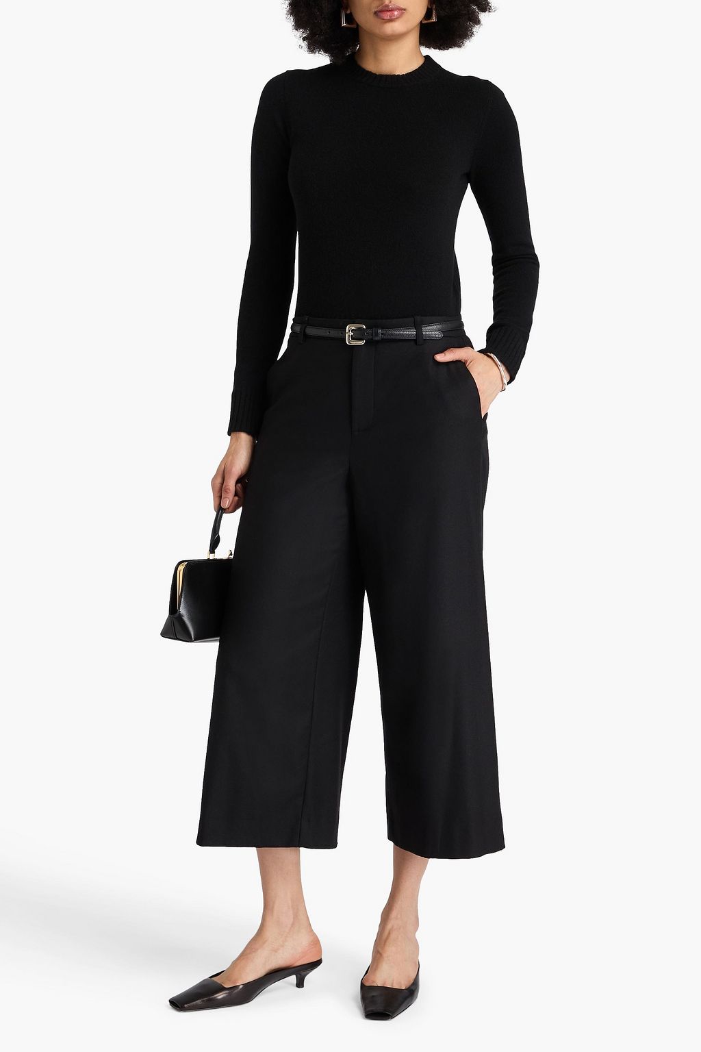 VINCE. Wool-blend flannel culottes