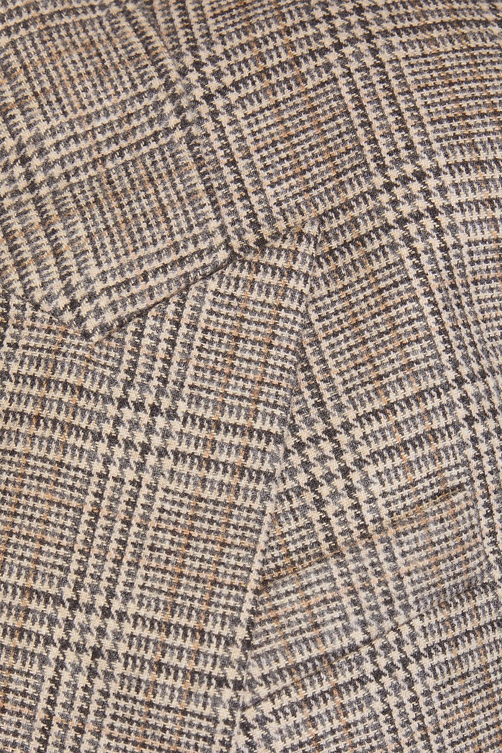 VINCE. Double-breasted checked wool-blend flannel blazer