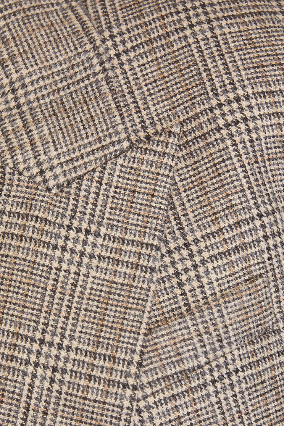 Vince Double-breasted Checked Wool-blend Flannel Blazer In Brown