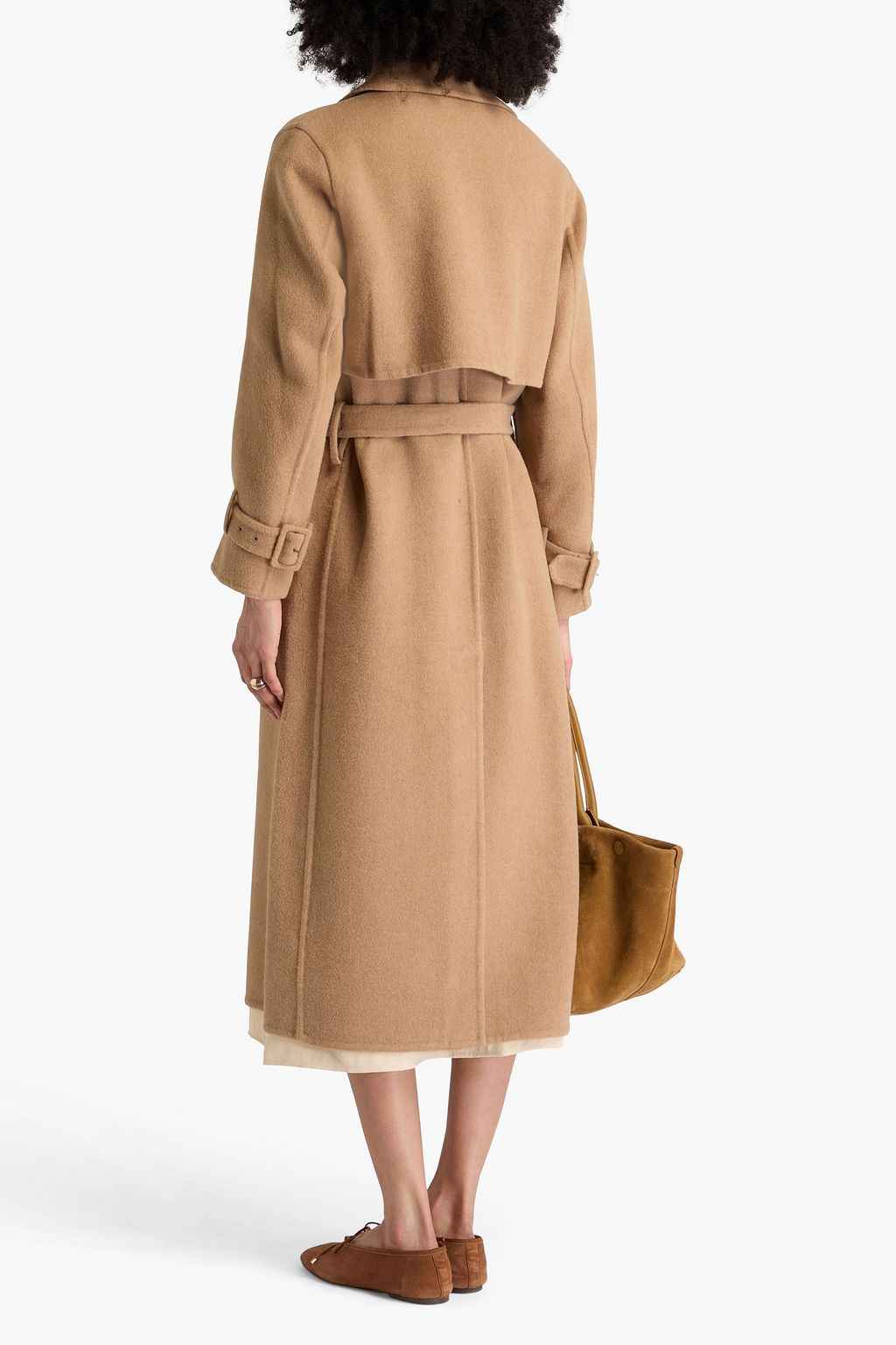 VINCE. Double-breasted wool-blend felt coat