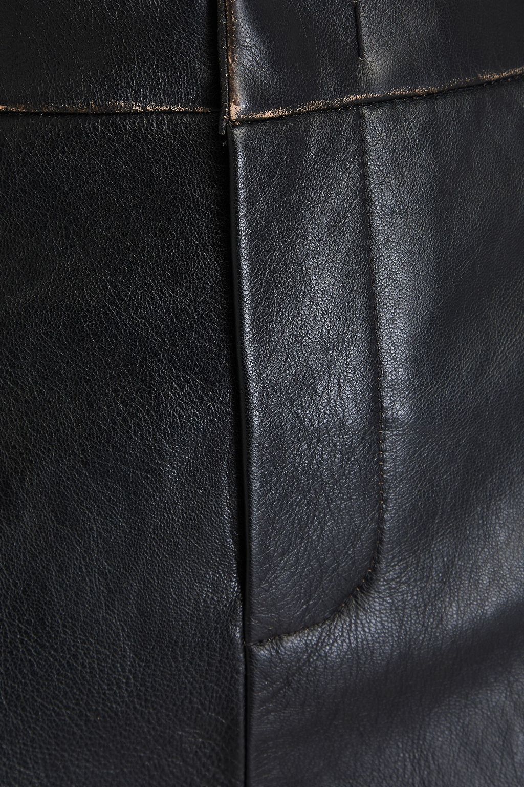 VINCE. Leather midi pencil skirt