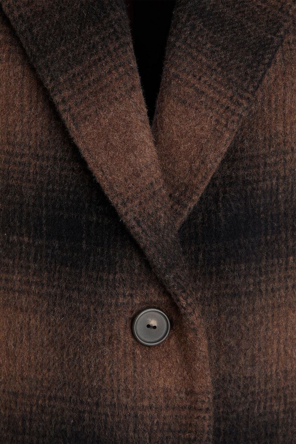 VINCE. Checked wool-blend felt coat