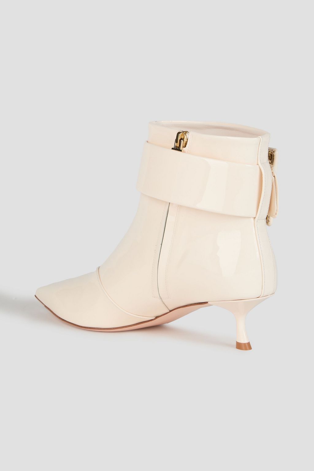 ROGER VIVIER Très Vivier buckled patent-leather ankle boots
