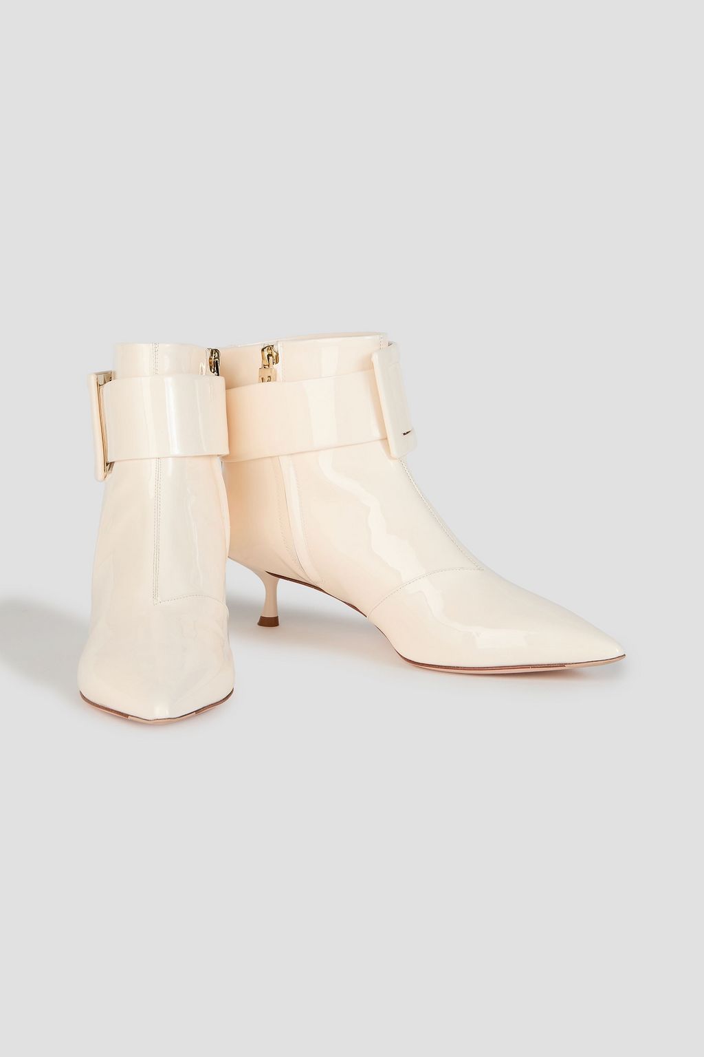 ROGER VIVIER Très Vivier buckled patent-leather ankle boots