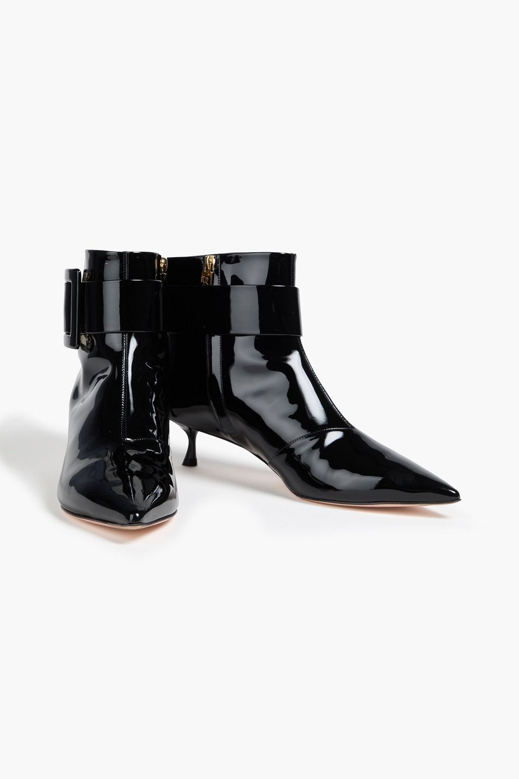 ROGER VIVIER Très Vivier buckled patent-leather ankle boots