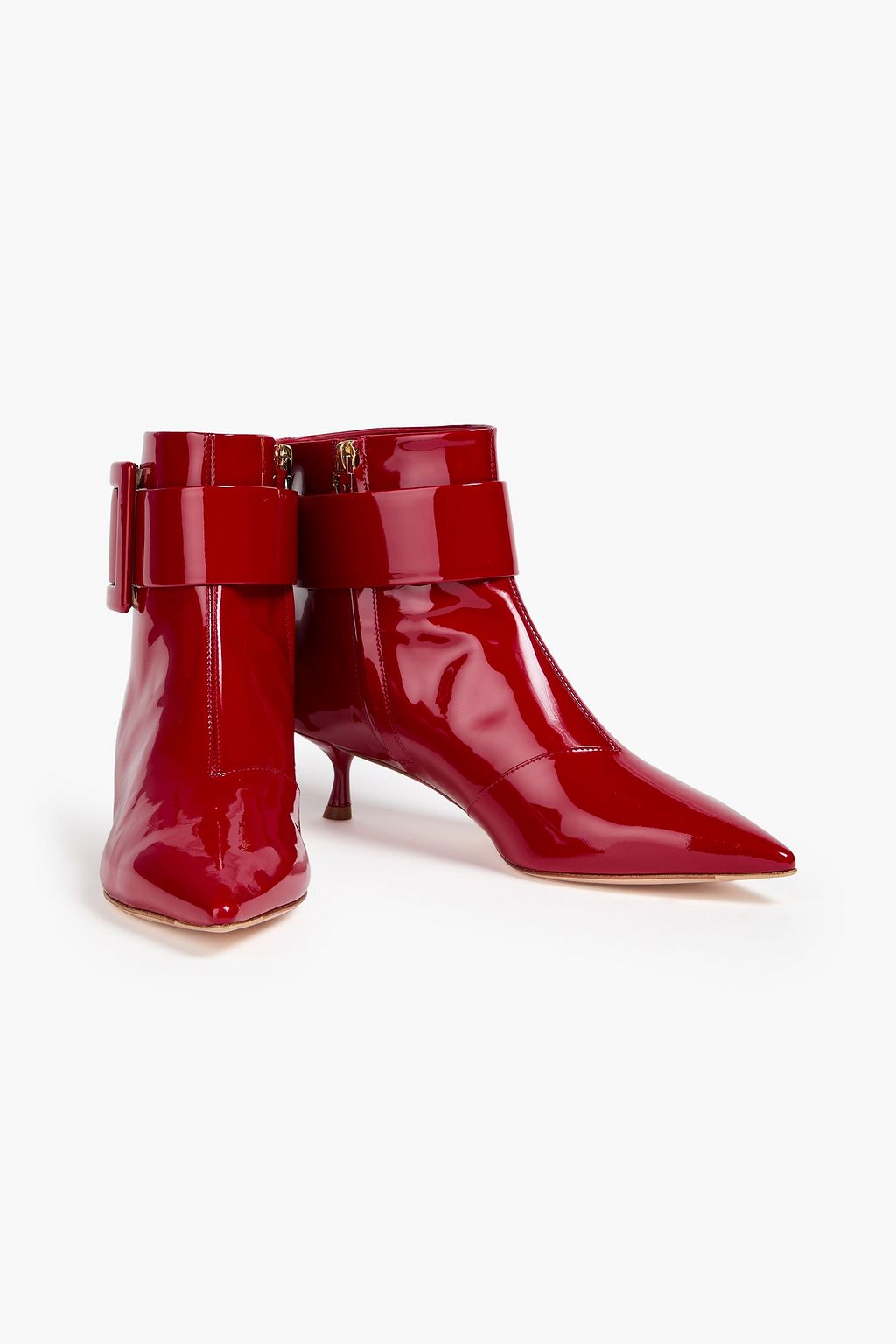ROGER VIVIER Très Vivier buckled patent-leather ankle boots