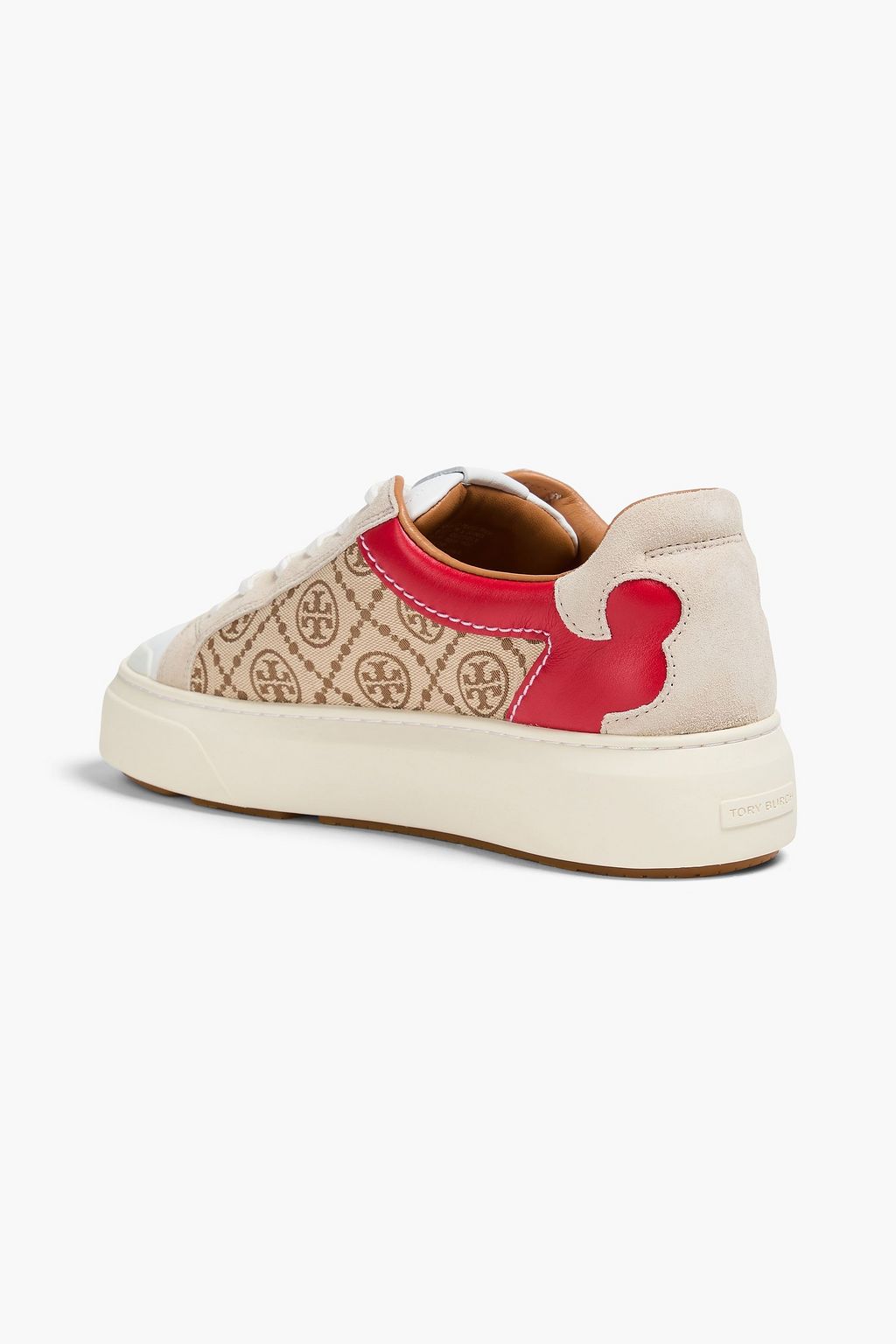 TORY BURCH Ladybug leather and jacquard sneakers