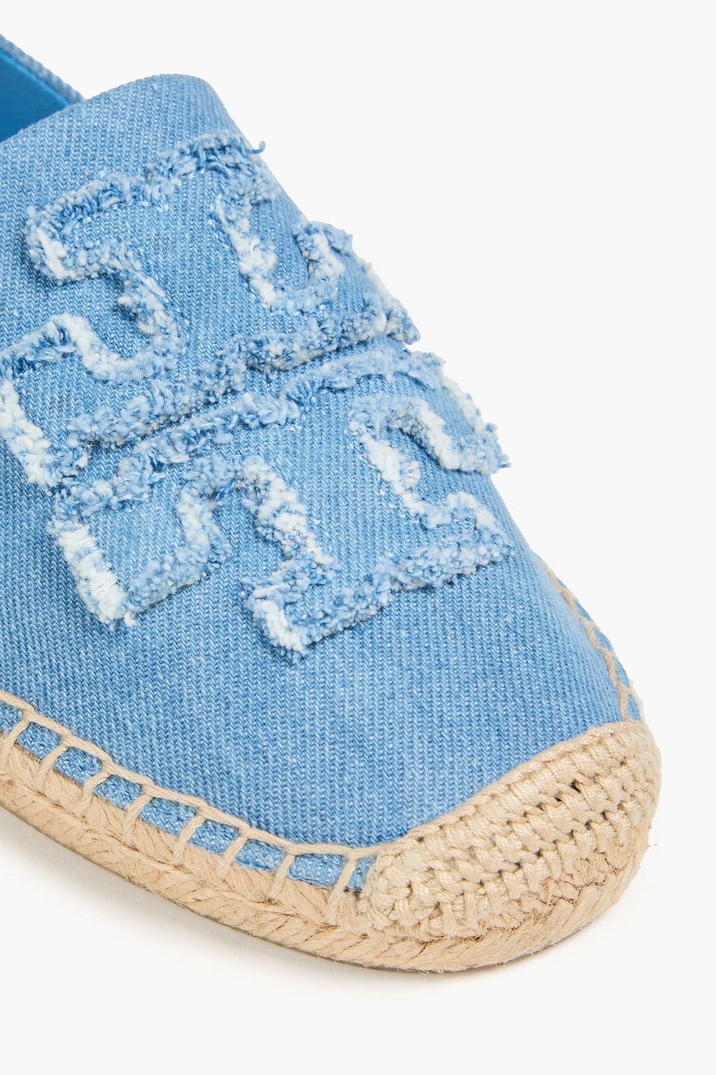TORY BURCH Double T embellished denim espadrilles