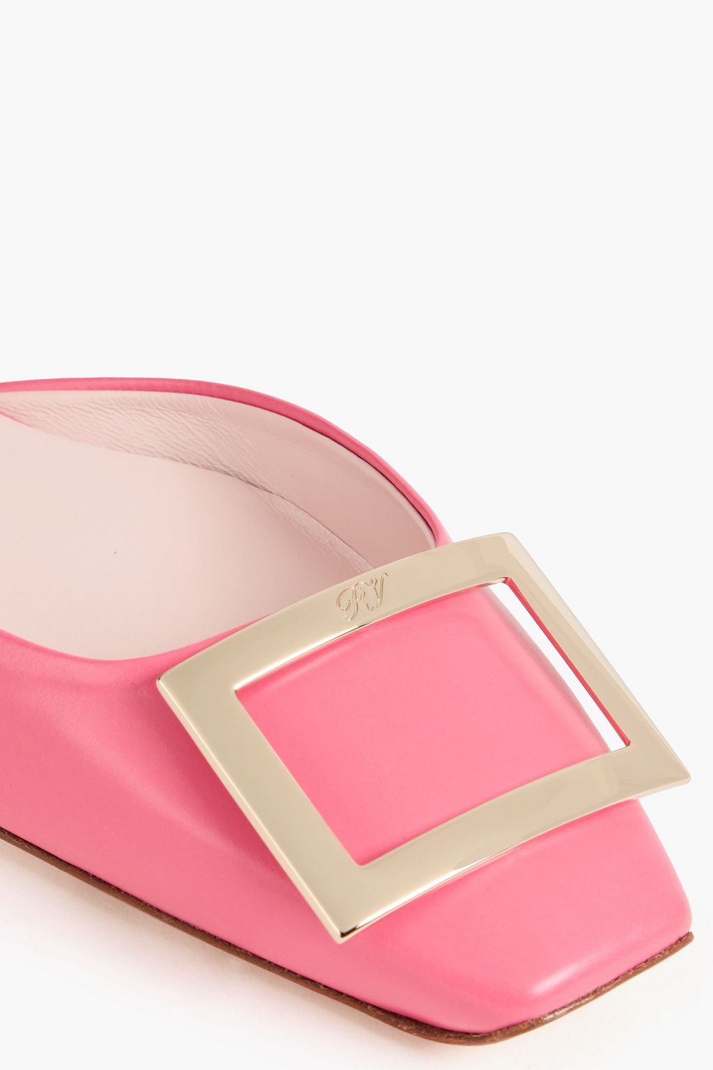 ROGER VIVIER حذاء باليرينا مسطح ترومبيت دورسيه من الجلد بإبزيم