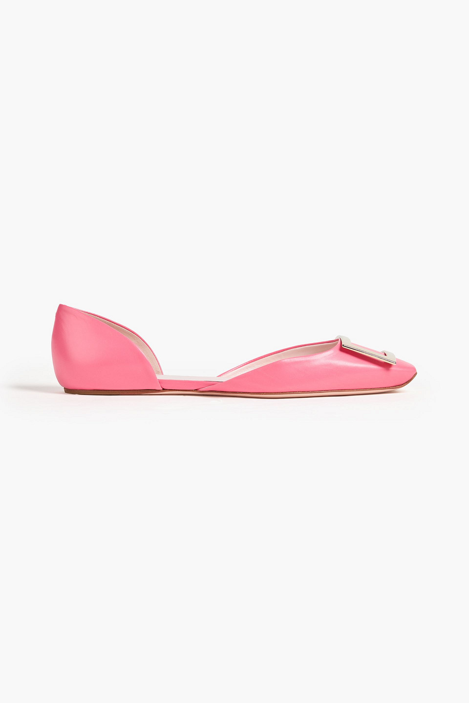 Roger Vivier Trompette D'orsay Buckled Leather Ballet Flats