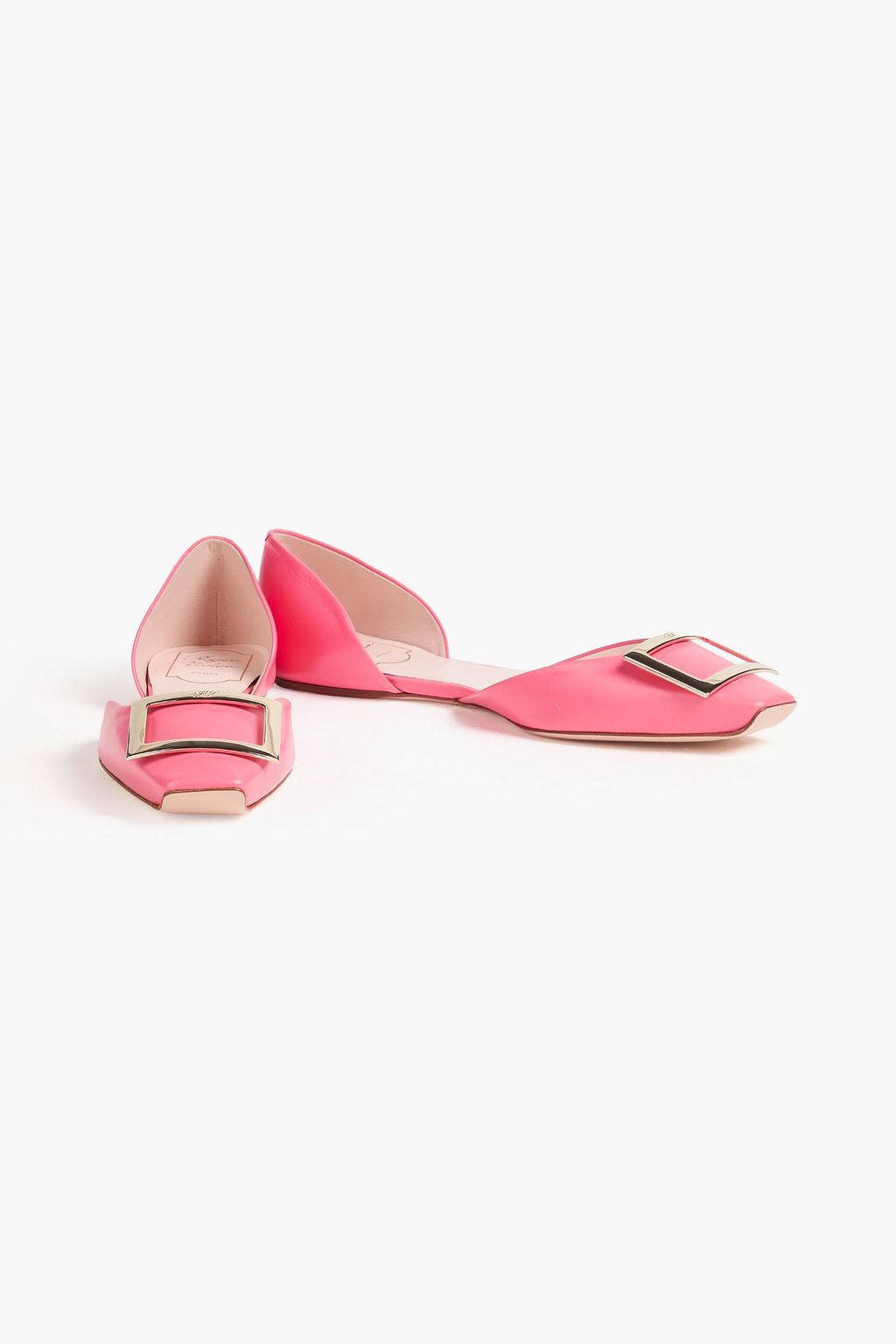 ROGER VIVIER حذاء باليرينا مسطح ترومبيت دورسيه من الجلد بإبزيم