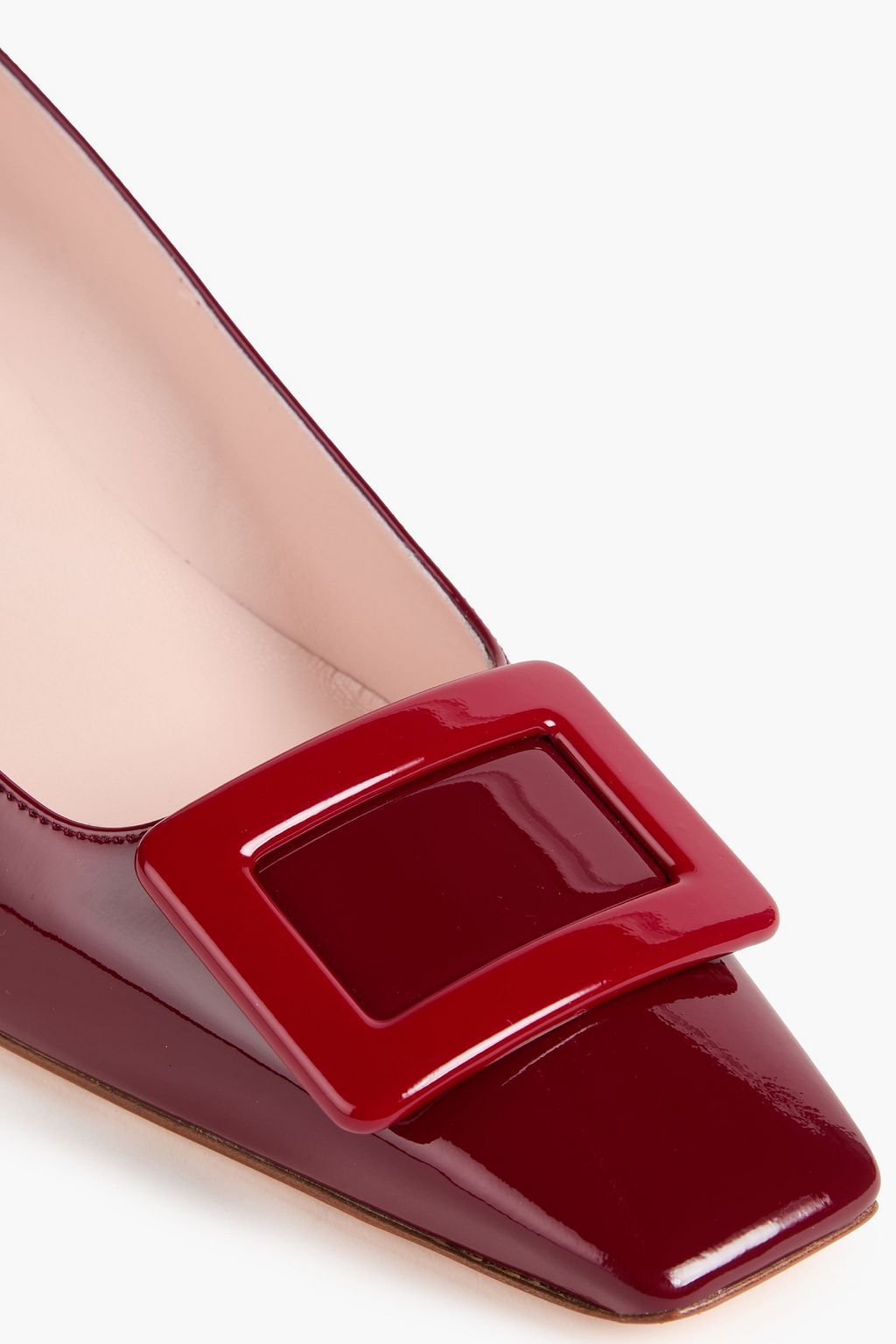 ROGER VIVIER حذاء بكعب عالٍ بيل فيفييه ترومبيت من الجلد اللامع بإبزيم