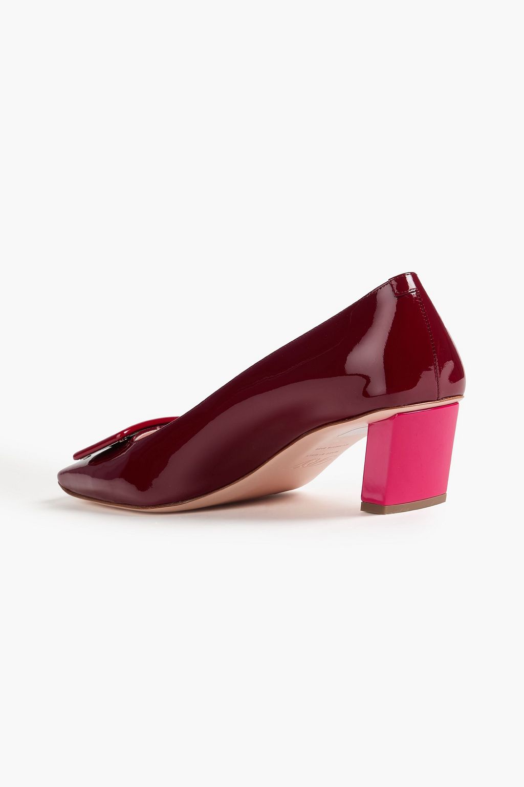 ROGER VIVIER حذاء بكعب عالٍ بيل فيفييه ترومبيت من الجلد اللامع بإبزيم