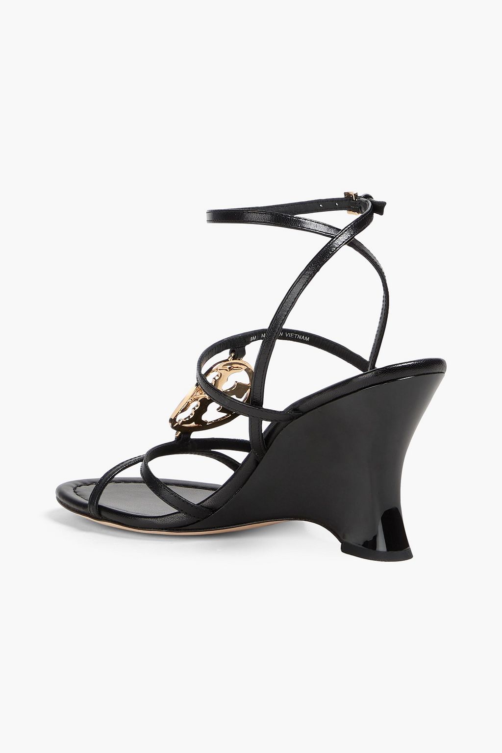 TORY BURCH Capri embellished leather wedge sandals