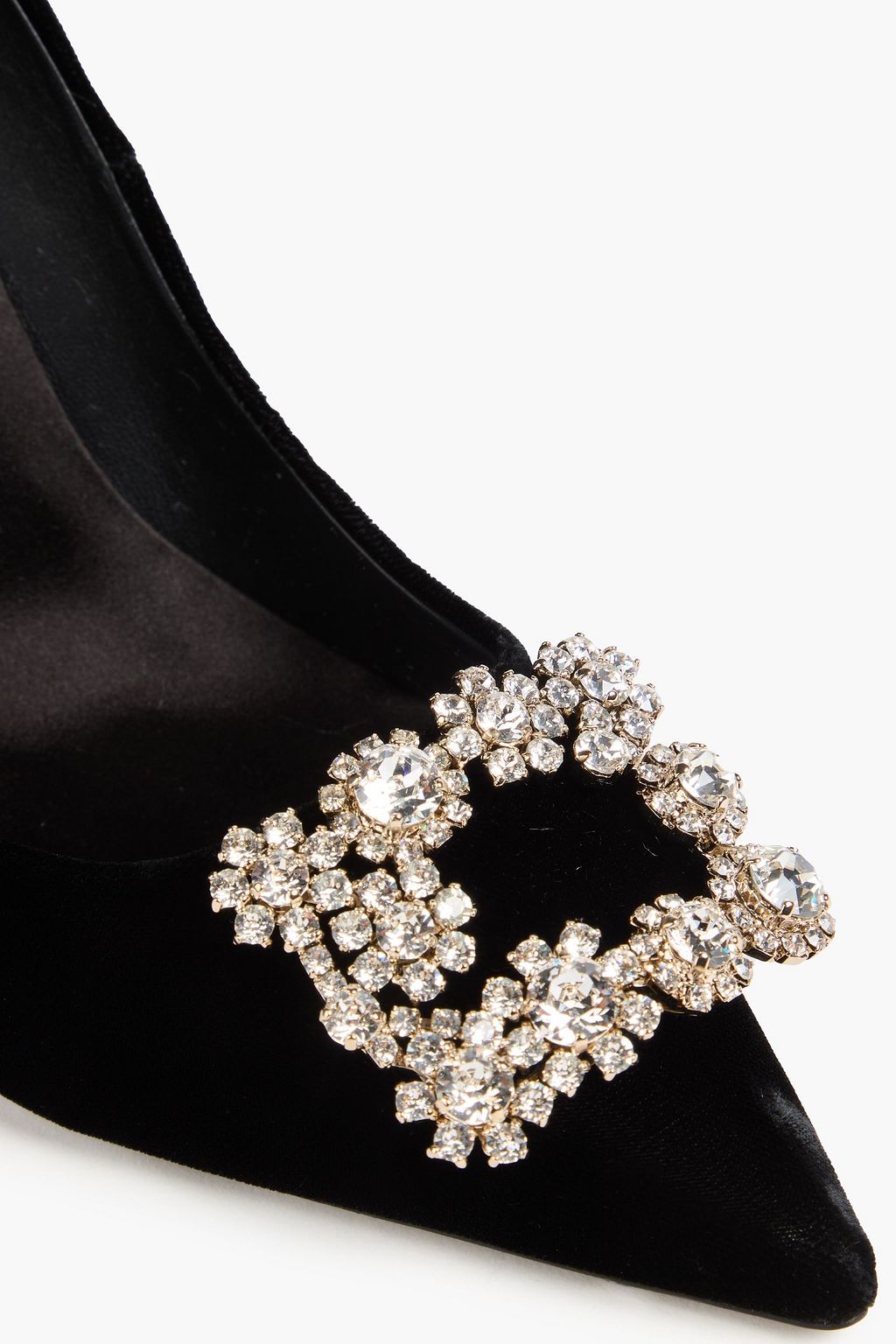 ROGER VIVIER Flower Strass embellished velvet pumps
