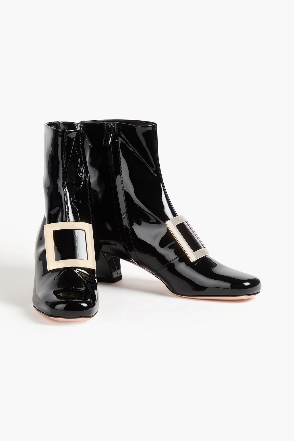ROGER VIVIER Tres Viver bucked patent-leather ankle boots