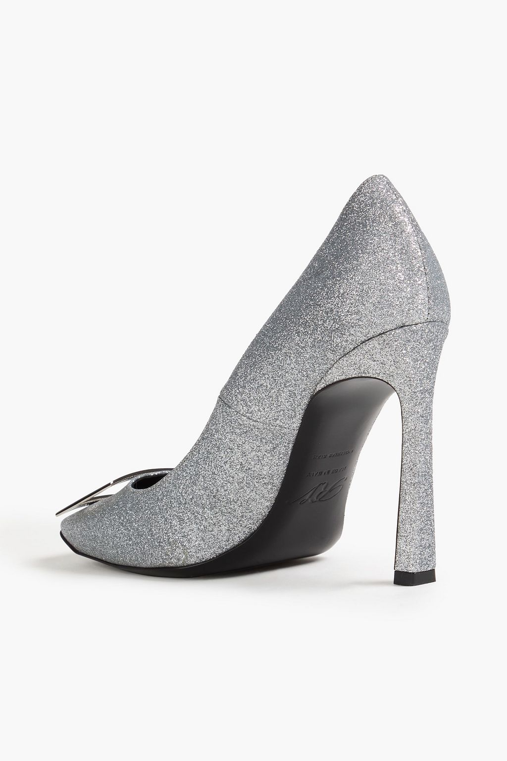 ROGER VIVIER حذاء بيل فيفييه ترومبيت بكعب عالٍ من الجلد بتصميم برّاق بإبزيم