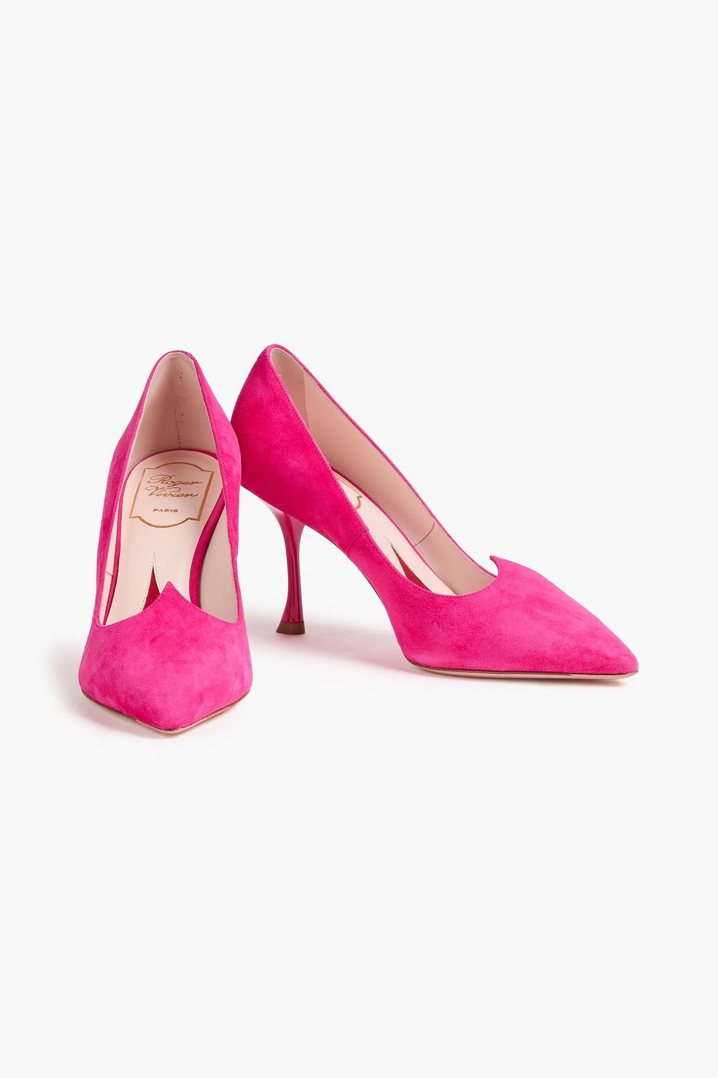 ROGER VIVIER حذاء آي لاف فيفييه بكعب عالٍ من الشامواه