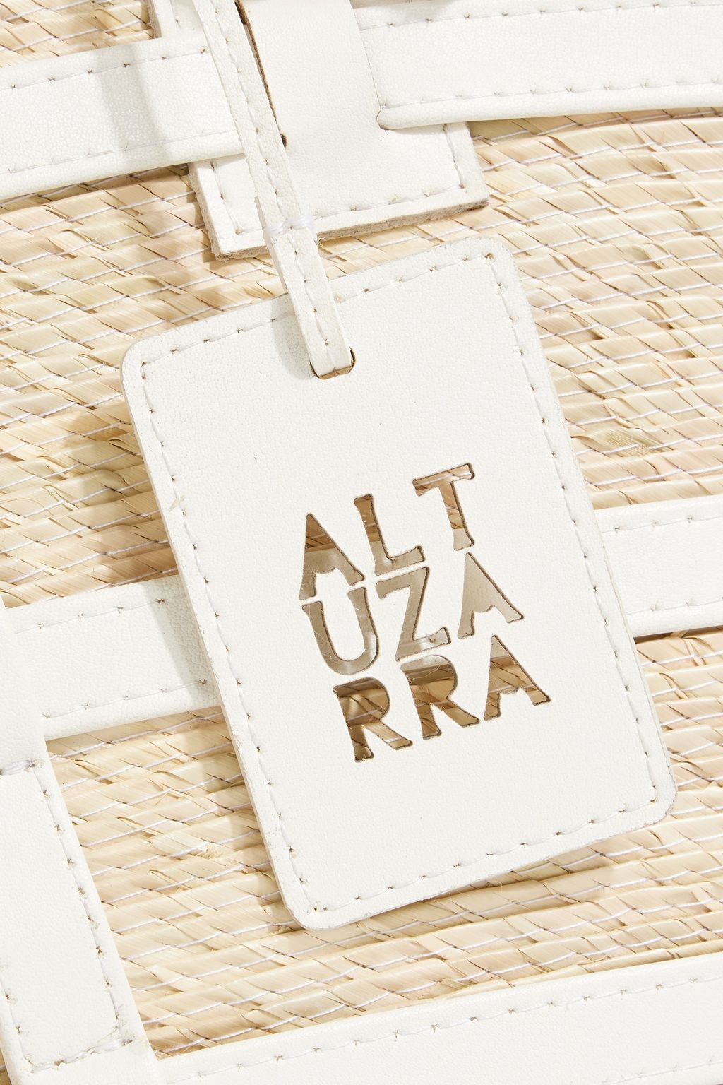 ALTUZARRA Watermill leather-trimmed raffia tote