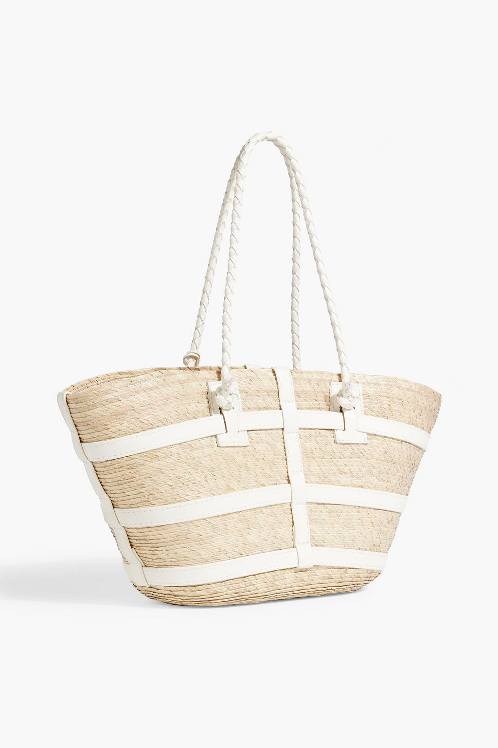 ALTUZARRA Watermill leather-trimmed raffia tote