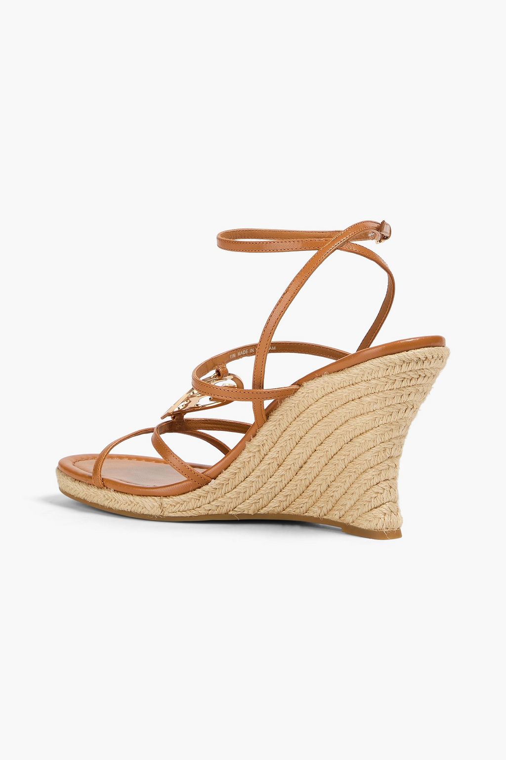 TORY BURCH Capri embellished leather wedge espadrilles