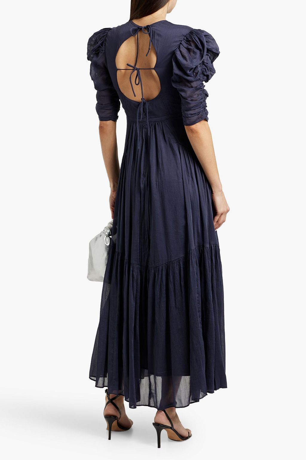 ISABEL MARANT Bealisa open-back ruched cotton and silk-blend crepon midi dress
