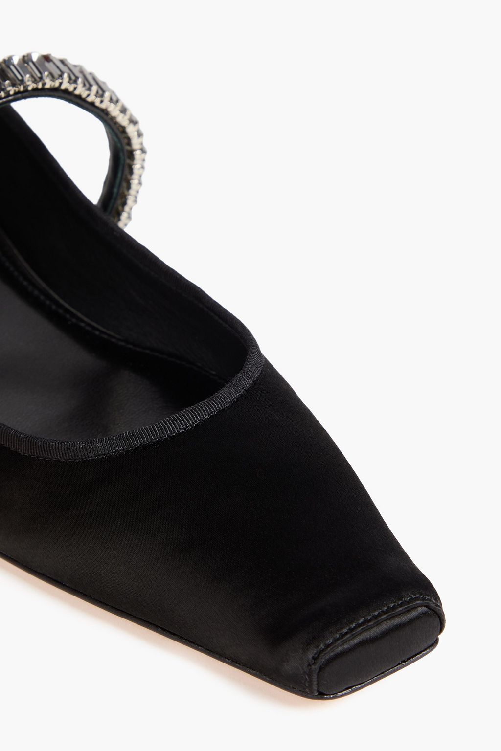TORY BURCH Embellished satin Mary Jane flats