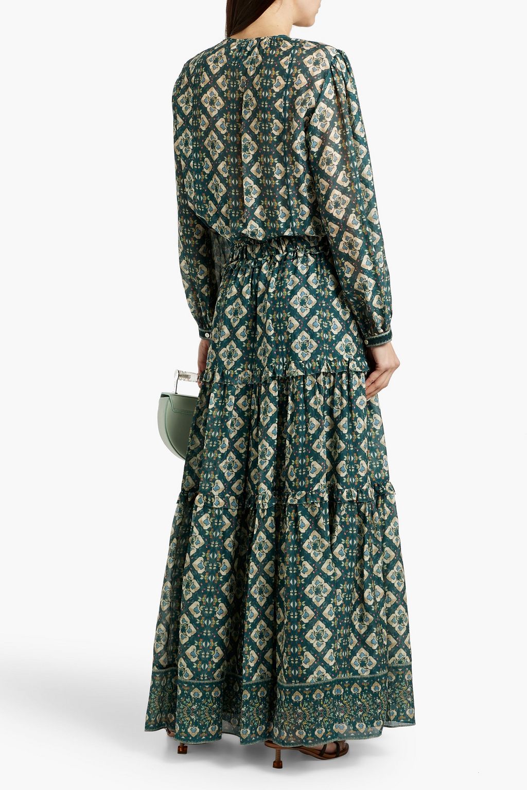 ISABEL MARANT Mafezia tiered printed silk-jacquard maxi dress