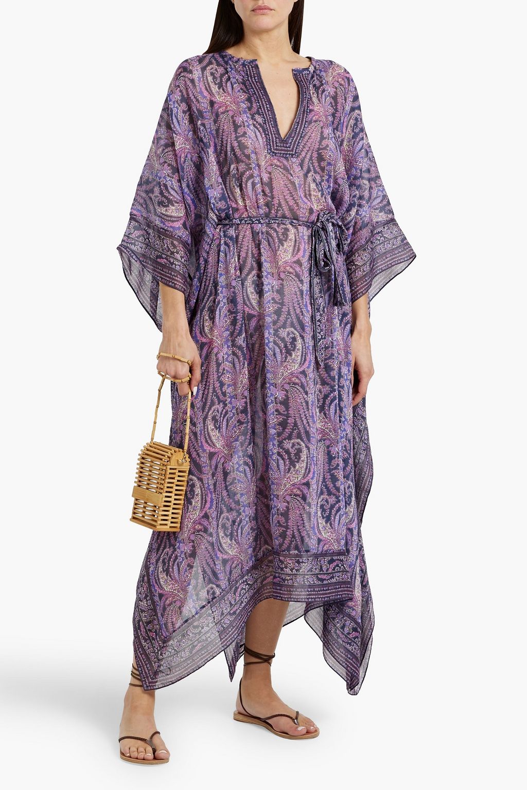 ISABEL MARANT Bagadhi paisley-print cotton and silk-blend crepon kaftan