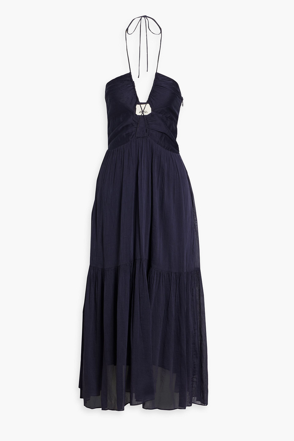 Isabel Marant Birona Cutout Cotton And Silk-blend Crepon Halterneck Maxi Dress