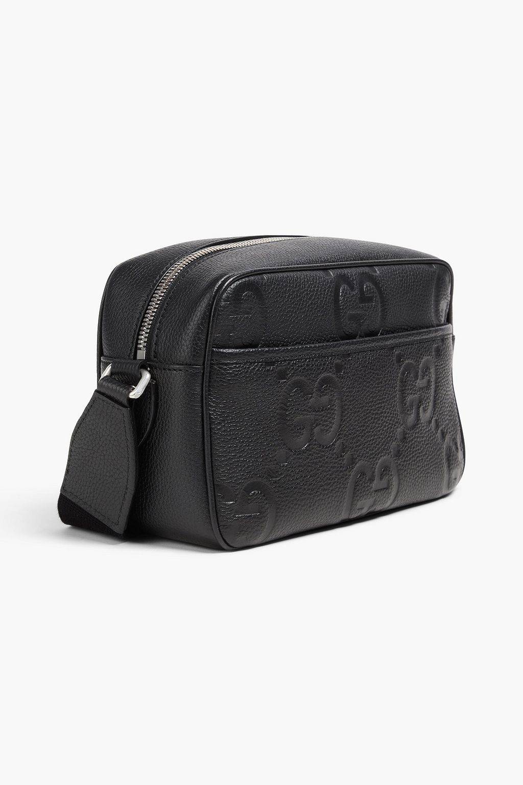GUCCI GG Jumbo embossed pebbled-leather messenger bag