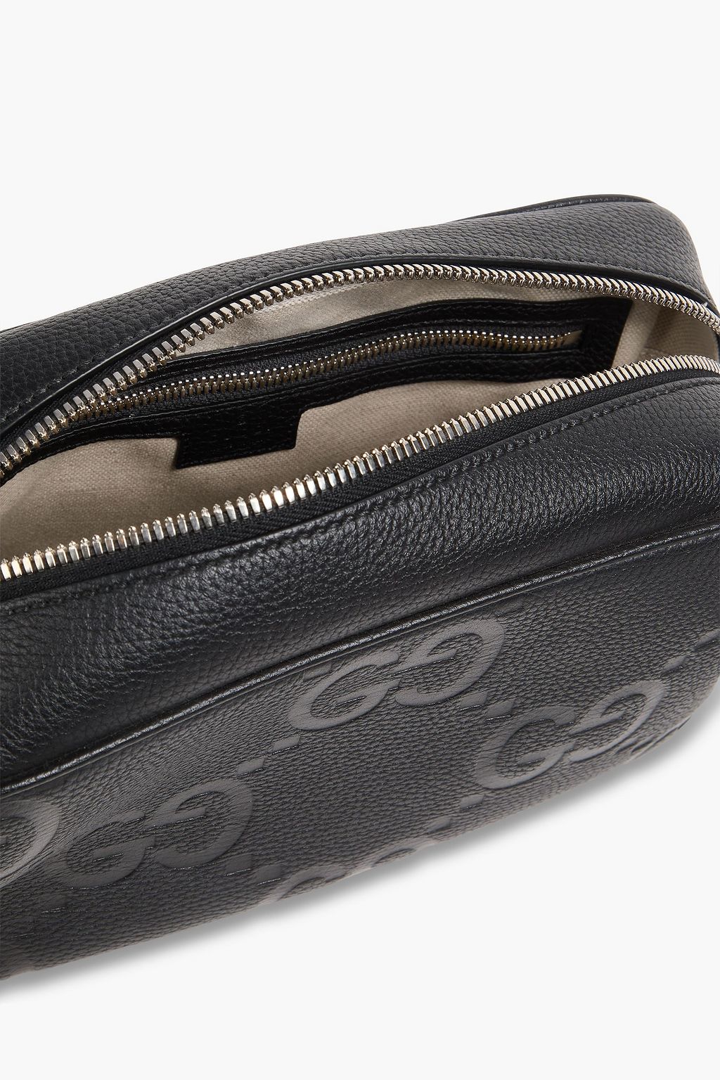 GUCCI GG Jumbo embossed pebbled-leather messenger bag