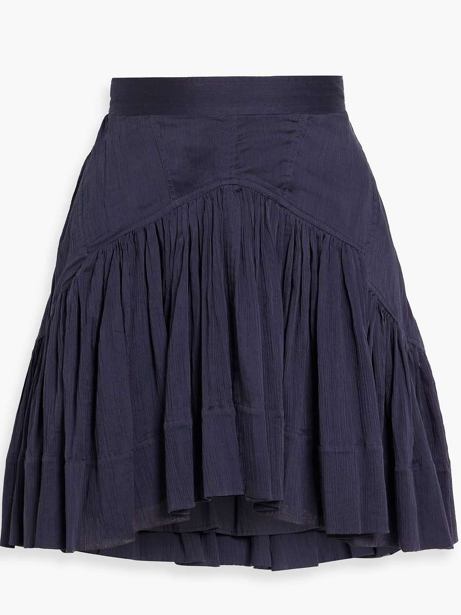 kadavu cotton and silk-blend crepon mini skirt