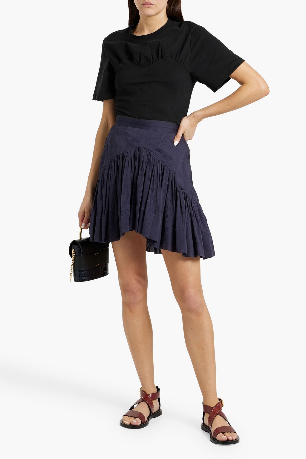 ISABEL MARANT Zazie gathered cotton-jersey T-shirt