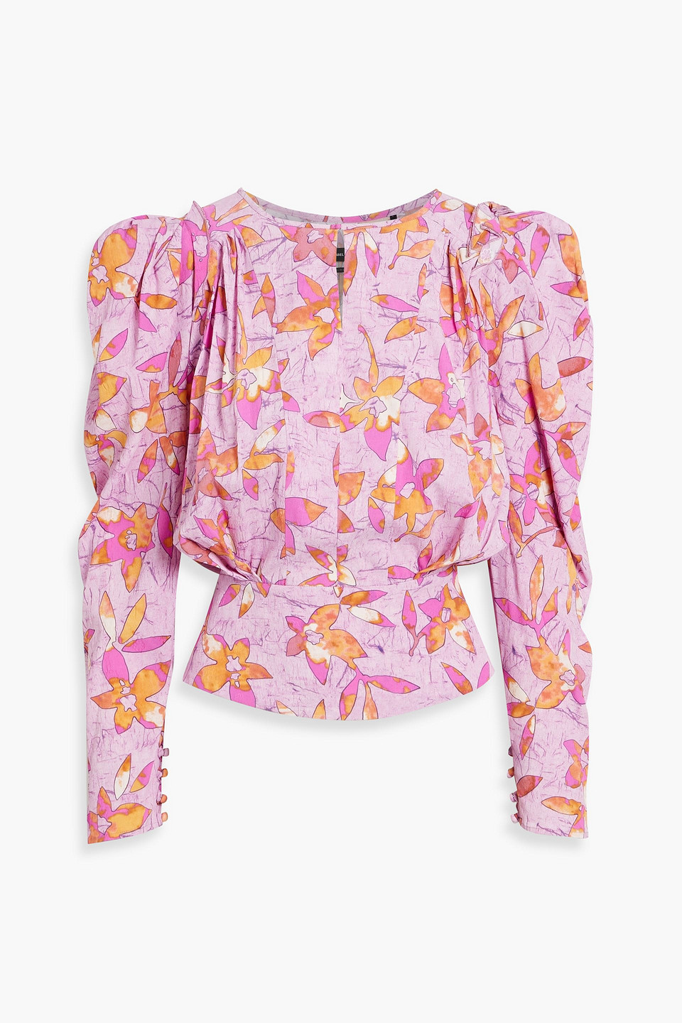 Isabel Marant Zargae Draped Floral-print Jacquard Blouse