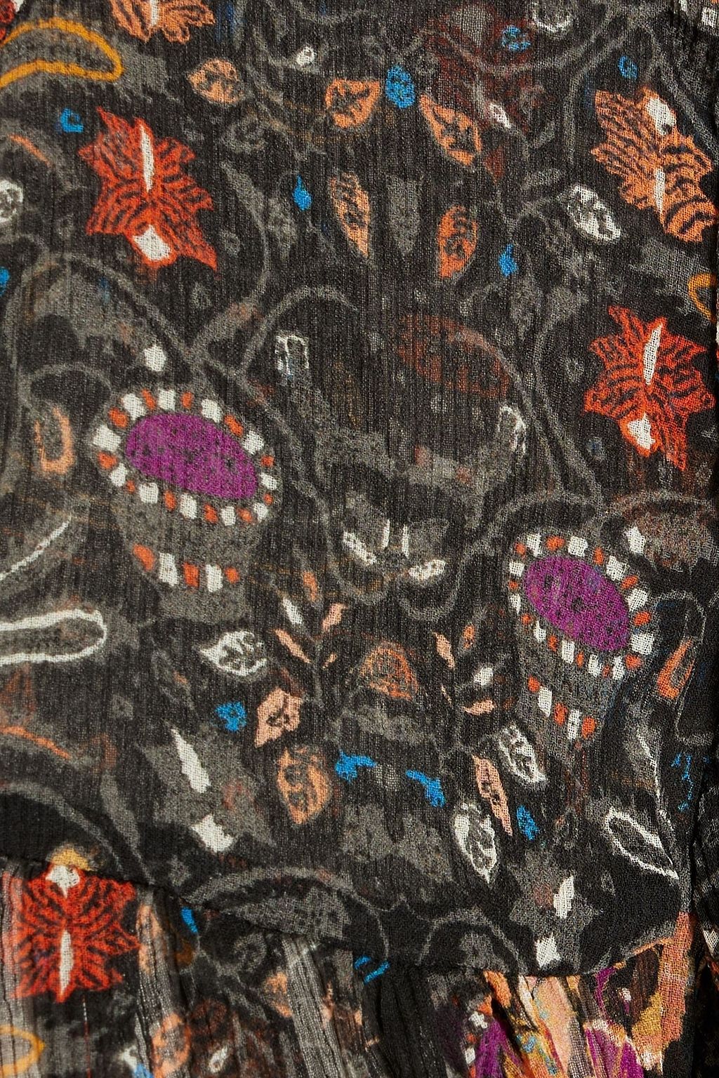 ISABEL MARANT Ametissae pintucked printed silk-crepon blouse