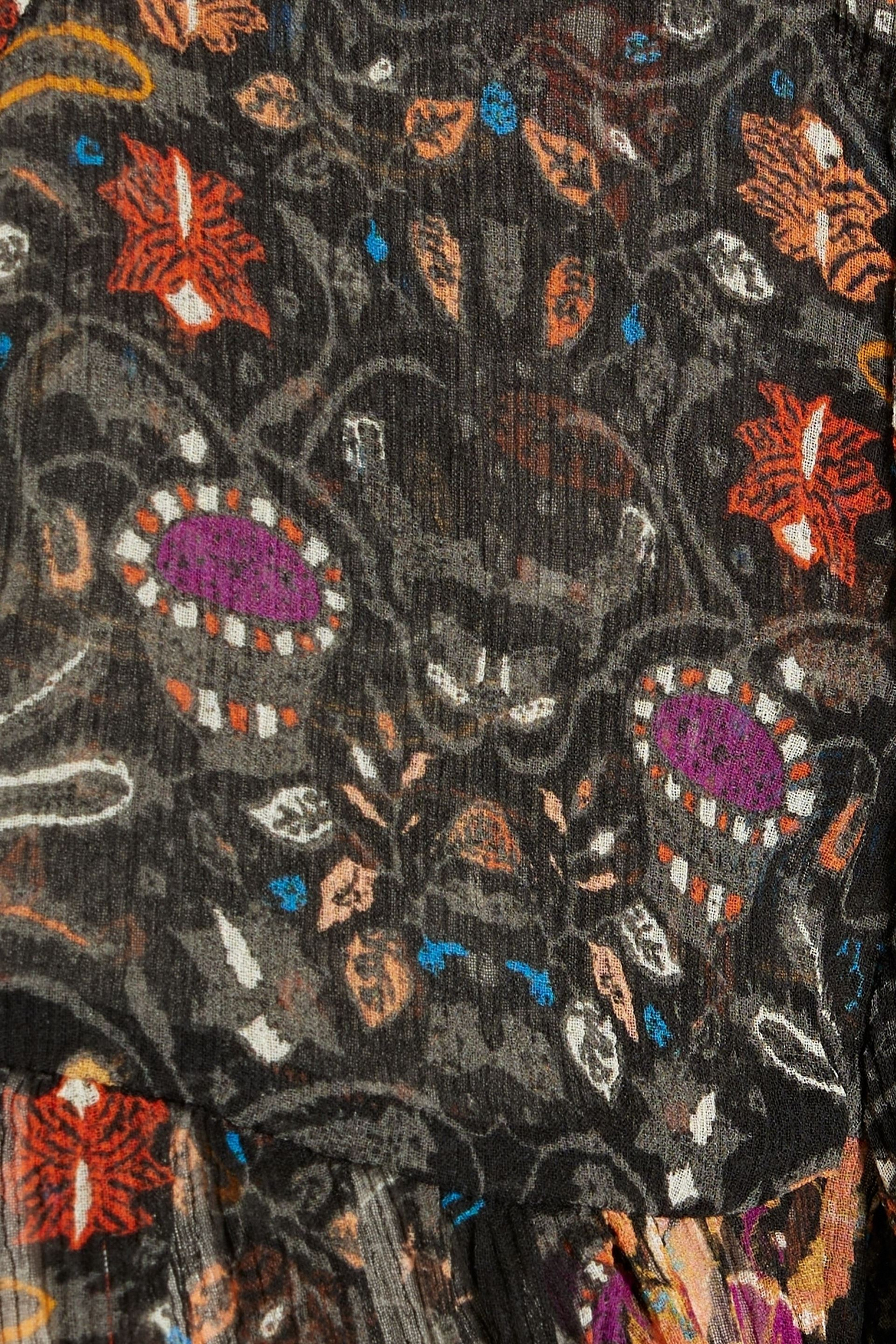 Isabel Marant Ametissae pintucked printed silk-crepon blouse