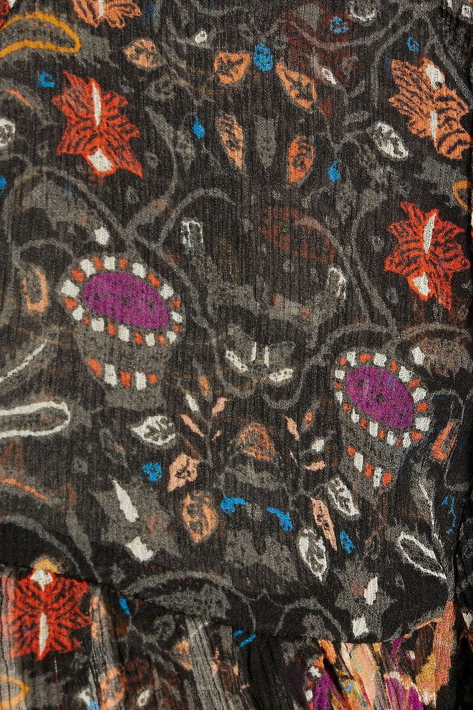 Ametissae pintucked printed silk-crepon blouse