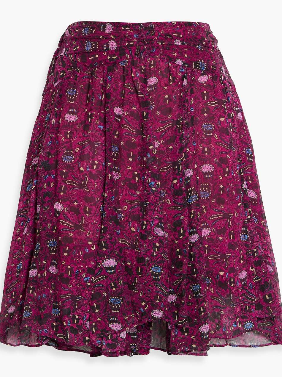 oda floral-print silk-crepon mini skirt