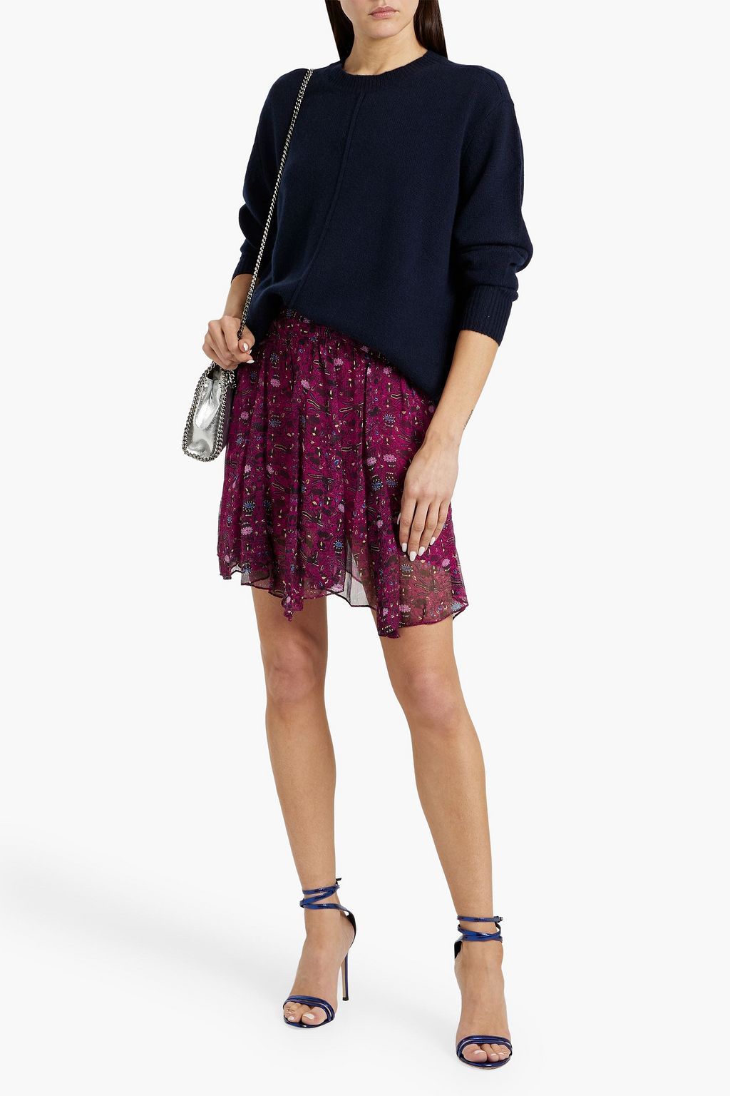 ISABEL MARANT Oda floral-print silk-crepon mini skirt