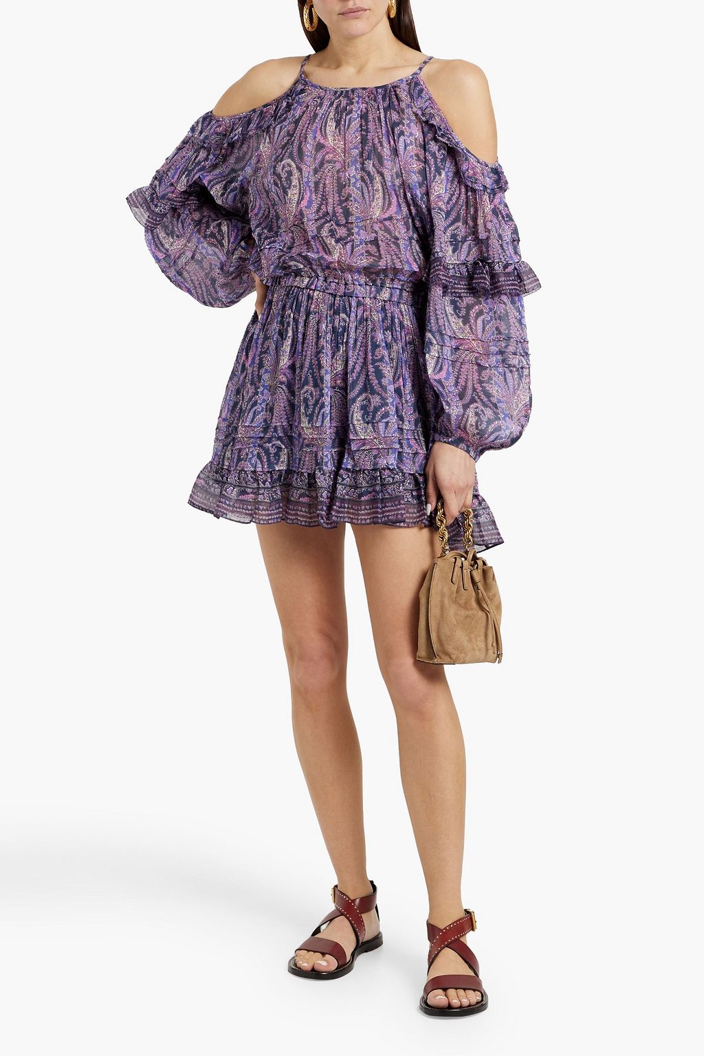 ISABEL MARANT Gabinia paisley-print cotton and silk-blend crepon mini dress