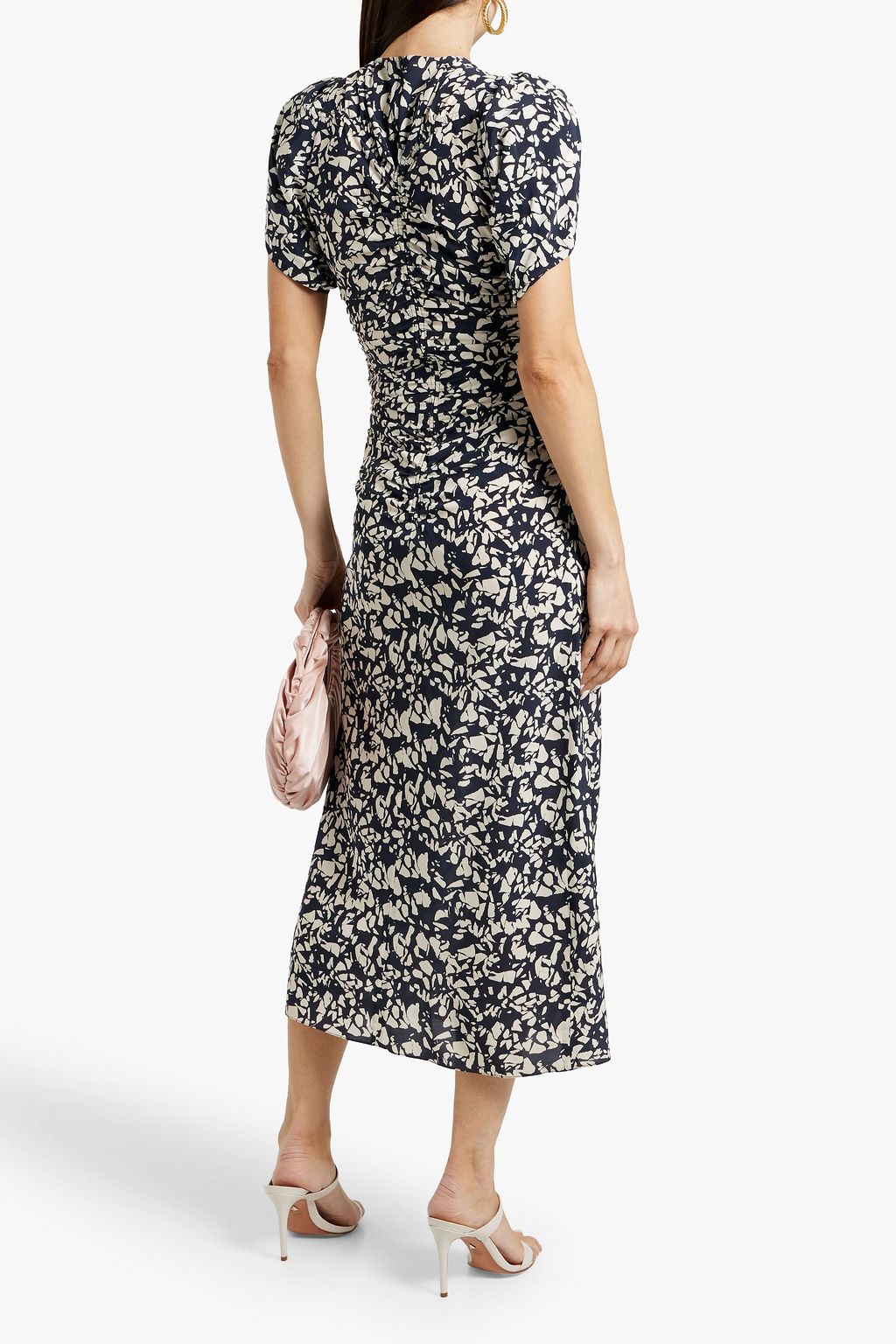 ISABEL MARANT Lilia ruched printed stretch-silk midi dress