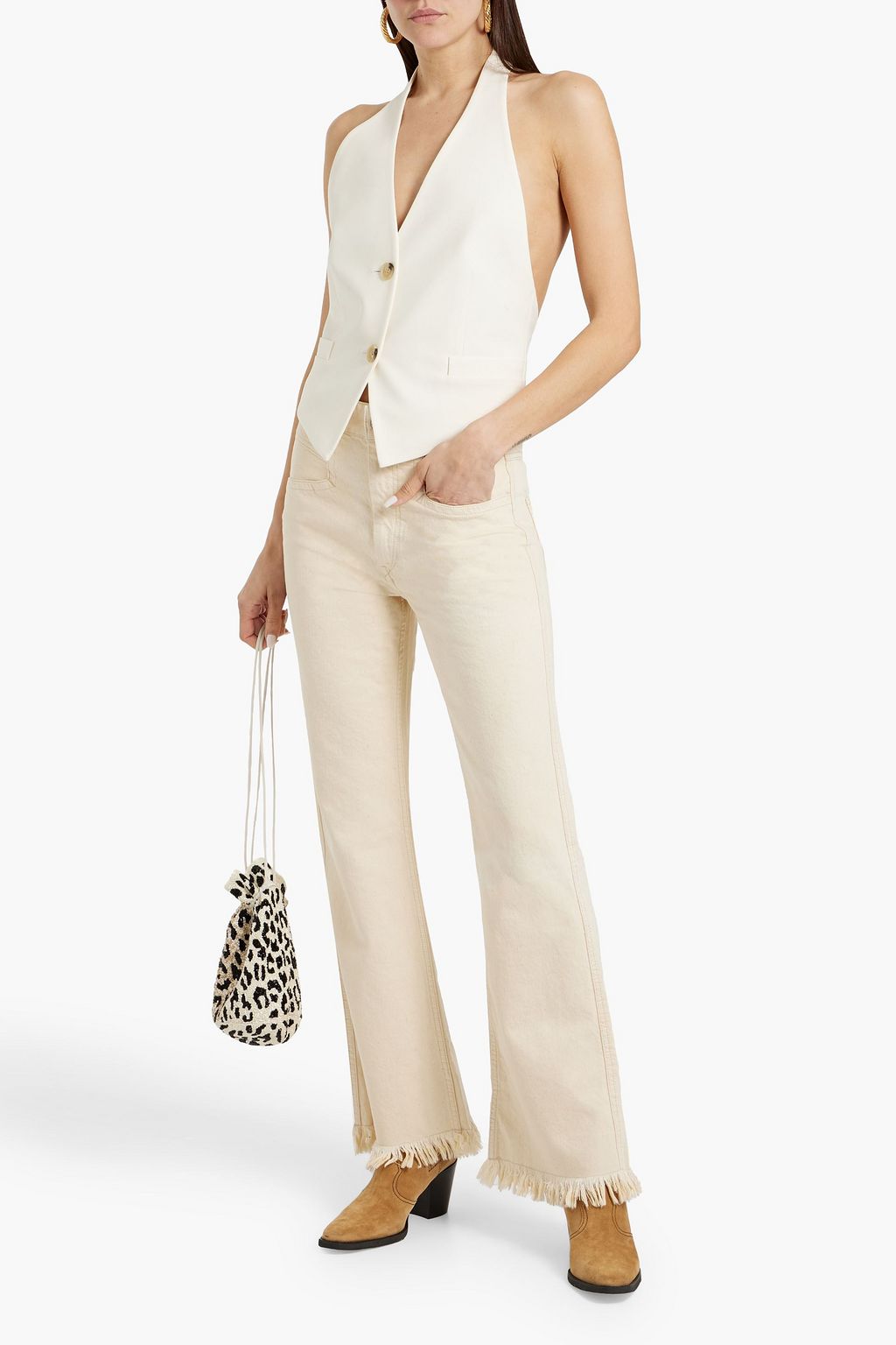 ISABEL MARANT Elvira appliquéd high-rise bootcut jeans