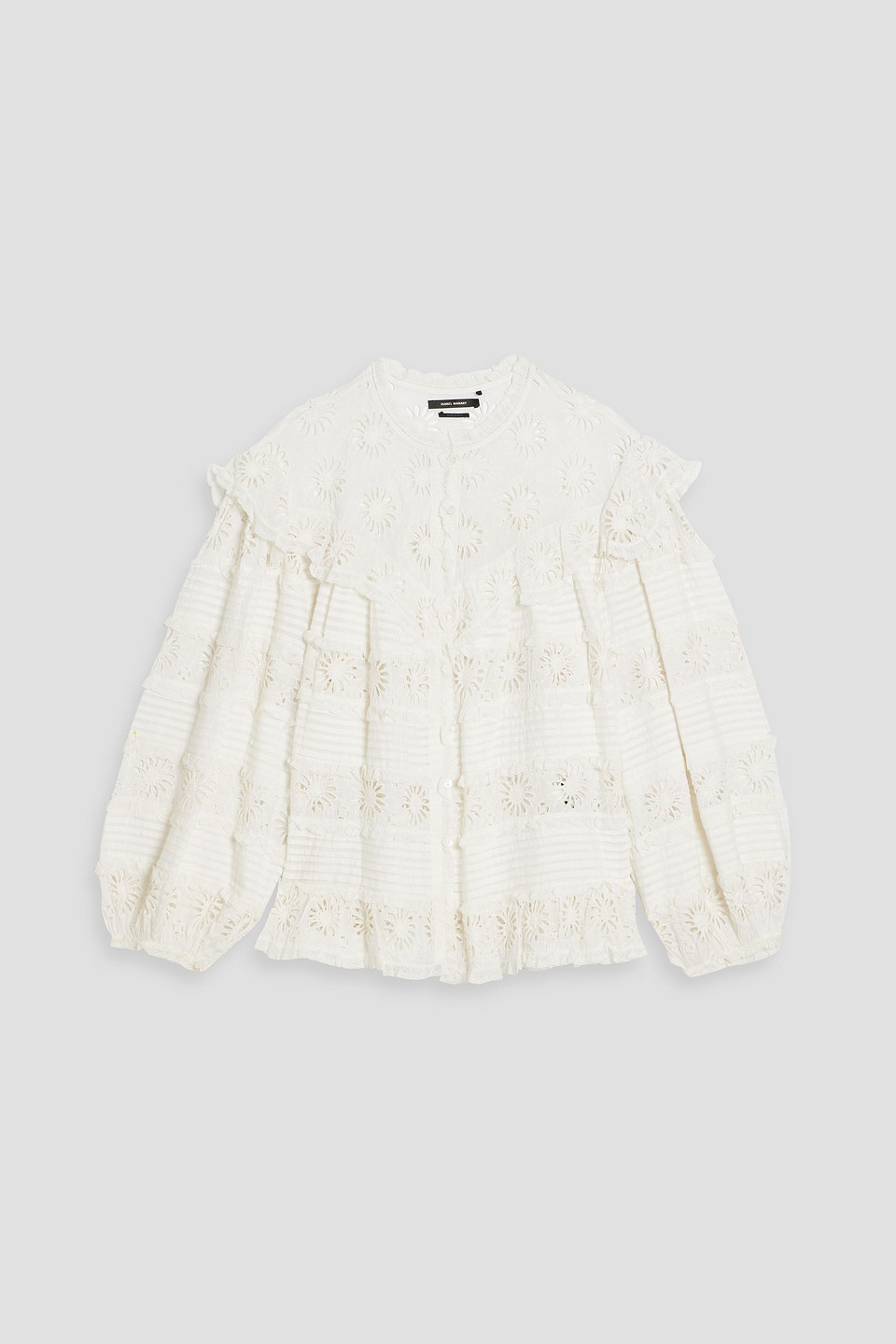 Isabel Marant Dicersei Ruffled Broderie Anglaise Cotton And Silk-blend Blouse