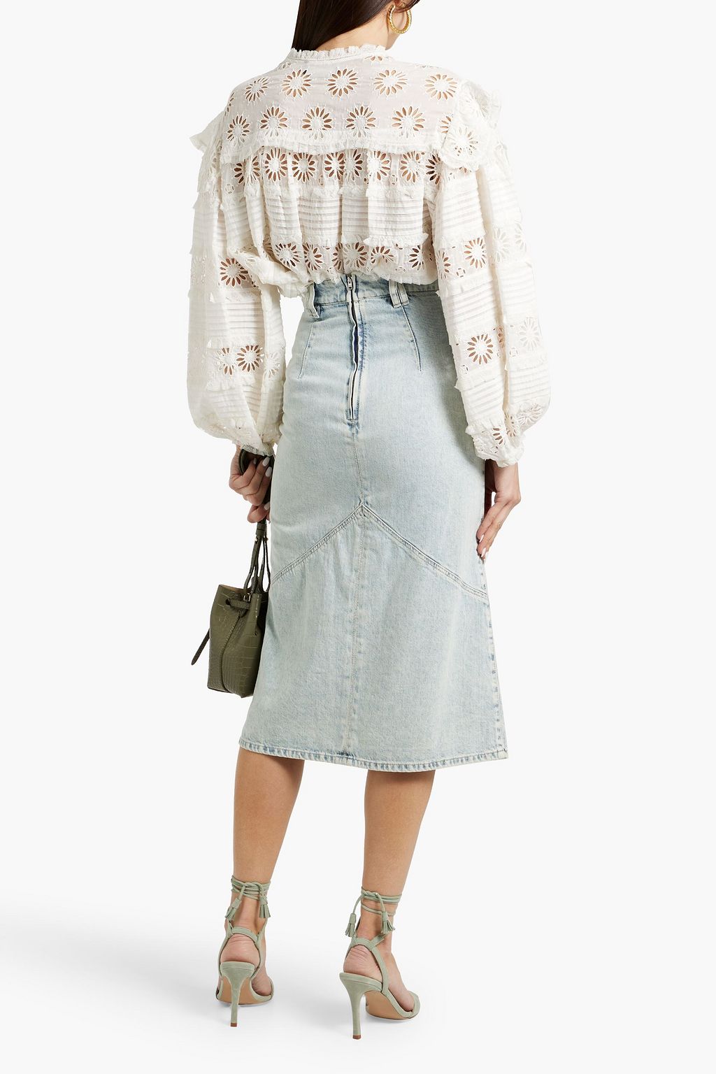 ISABEL MARANT Pomano denim midi skirt