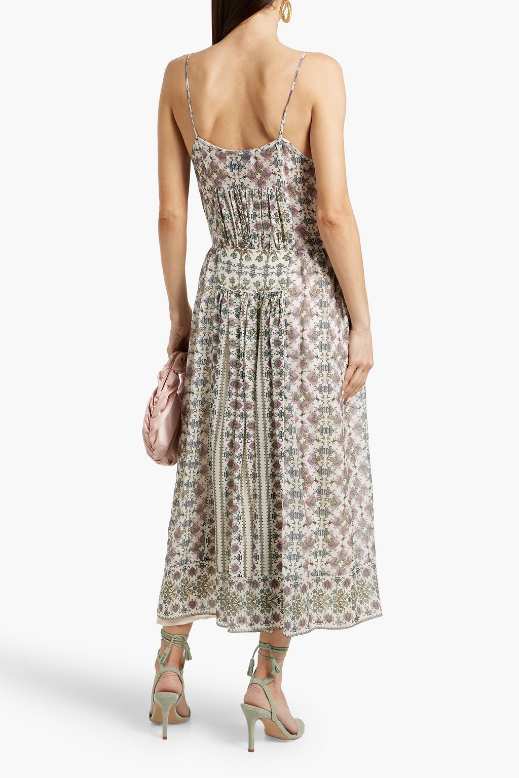 ISABEL MARANT Macha ruffled printed silk-jacquard midi dress