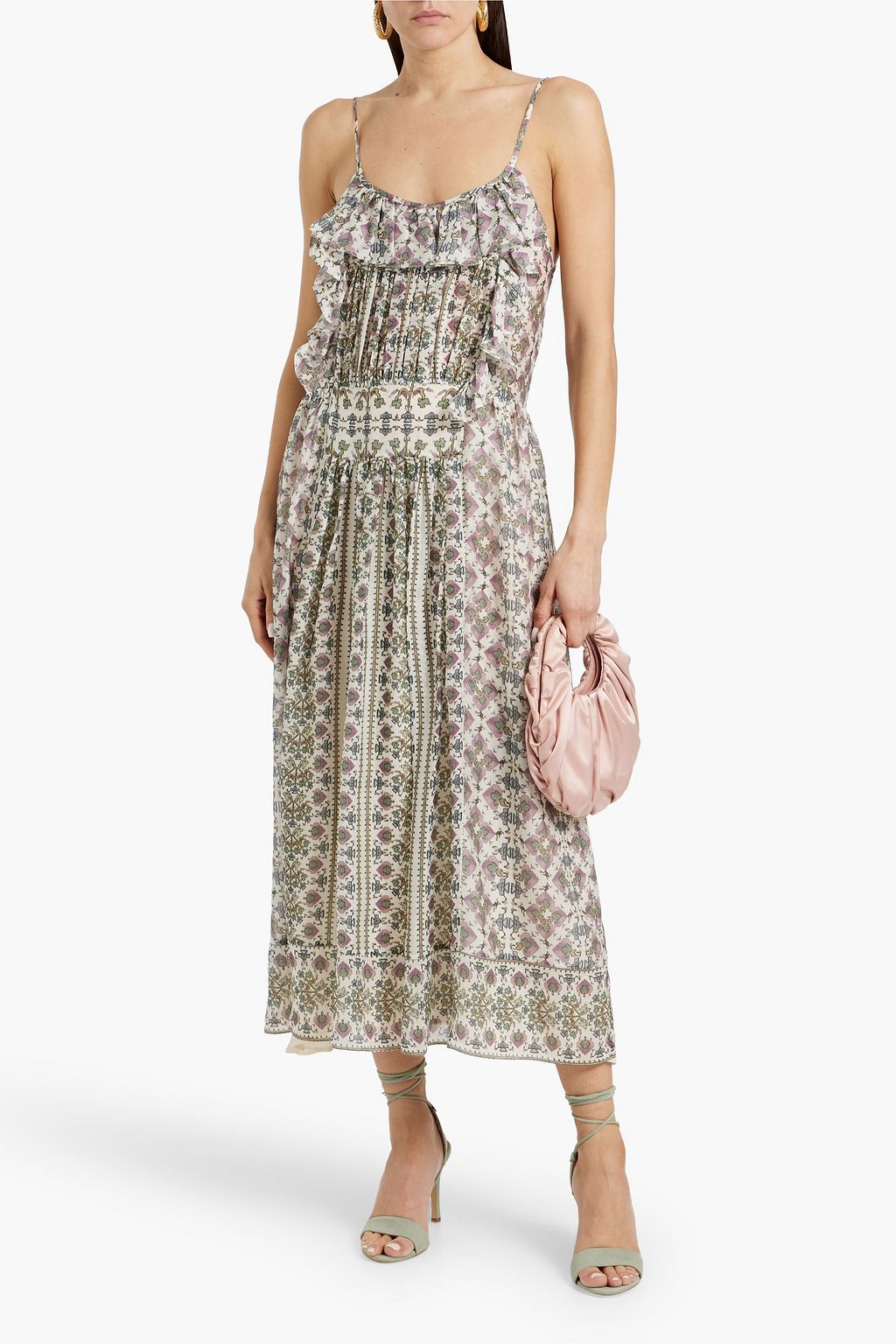 ISABEL MARANT Macha ruffled printed silk-jacquard midi dress