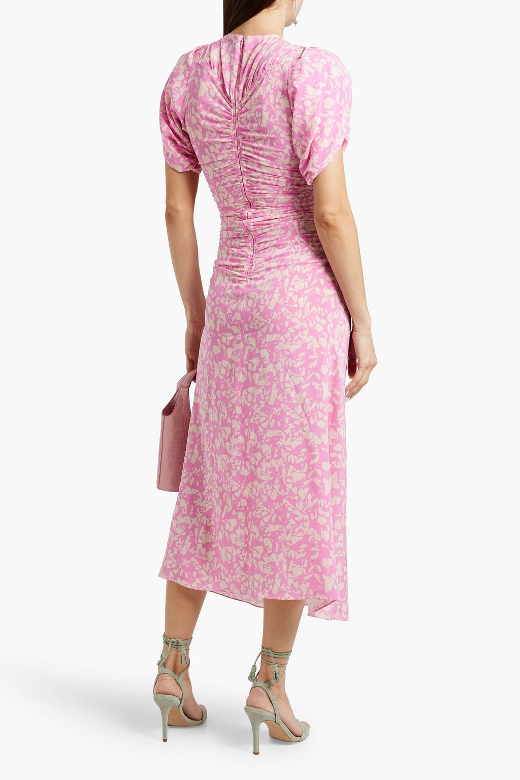 ISABEL MARANT Lilia ruched printed stretch-silk midi dress