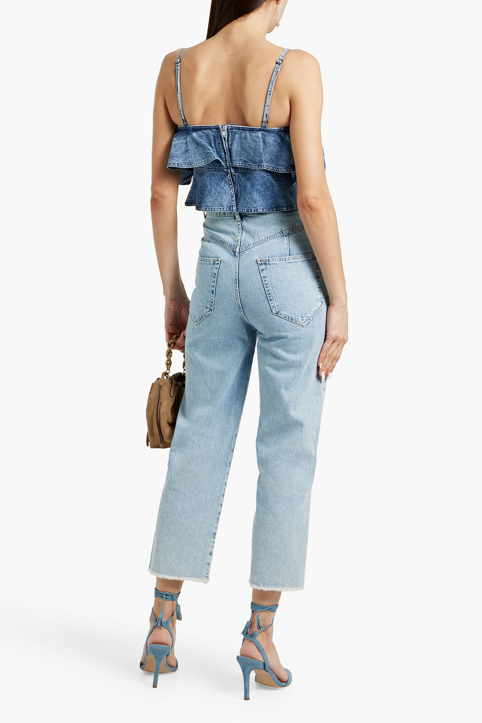 Shop Isabel Marant Dilali Cropped High-rise Straight-leg Jeans