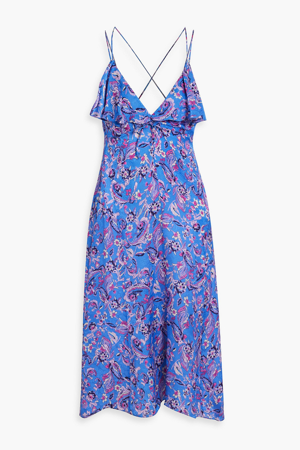 Isabel Marant Paysa Draped Floral-print Jacquard Midi Dress